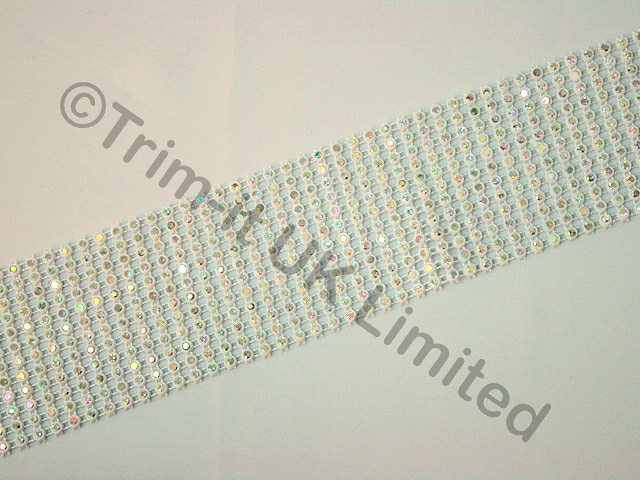 12 Row ss13 AB Diamante Strip - AB/White