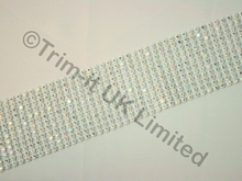 12 Row ss13 AB Diamante Strip - AB/White