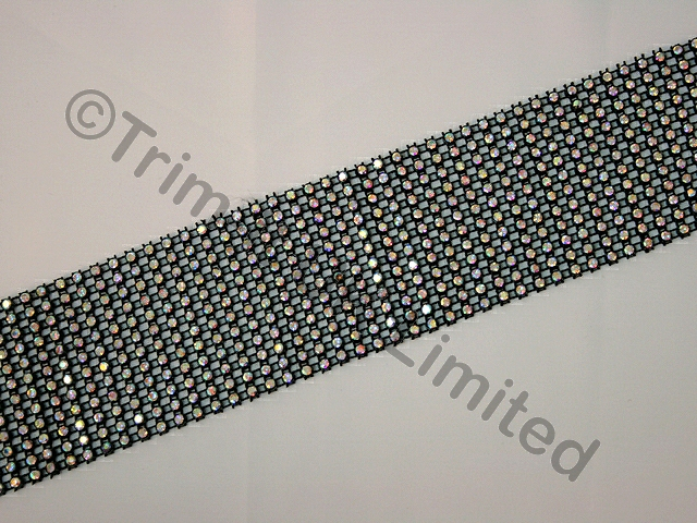 12 Row ss13 AB Diamante Strip - AB/Black