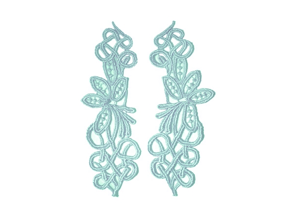 Guipure Motifs - Marcia (230mm x 65mm) - Pale Turquoise