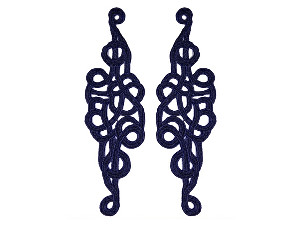 Guipure Motifs - Clarissa (245mm x 70mm) - Navy