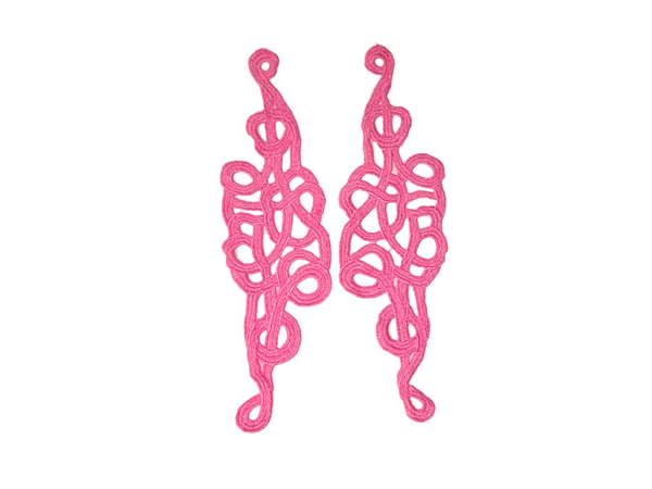 Guipure Motifs - Clarissa (245mm x 70mm) - Neon Cerise