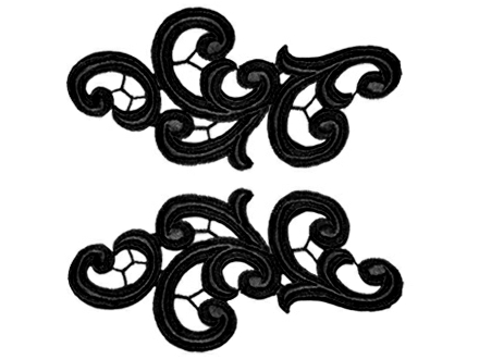 Guipure Motifs - Emma (170mm x 85mm) - Black