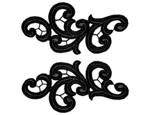 Guipure Motifs - Emma (170mm x 85mm) - Black