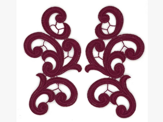 Guipure Motifs - Emma (170mm x 85mm) - New Wine