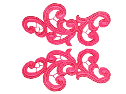 Guipure Motifs - Emma (170mm x 85mm) - Neon Cerise