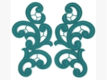 Guipure Motifs - Emma (170mm x 85mm) - Jade(Peacock)