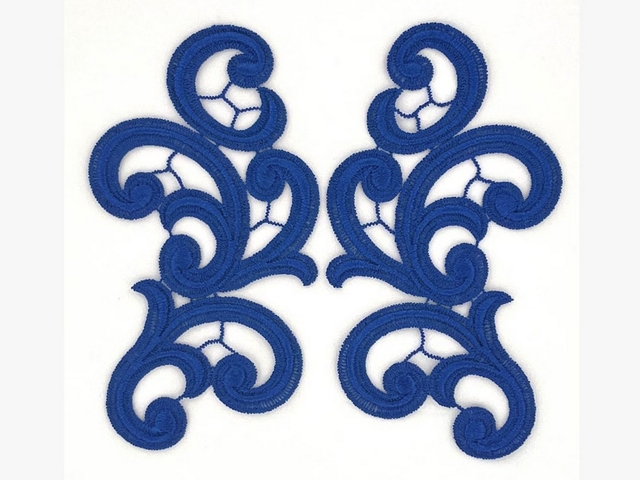 Guipure Motifs - Emma (170mm x 85mm) - Cobalt.