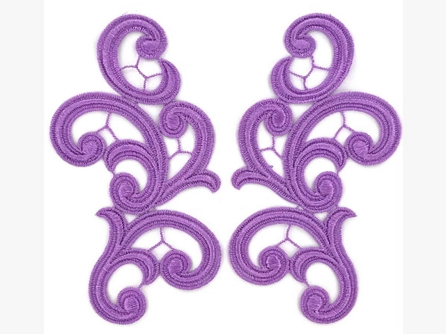 Guipure Motifs - Emma (170mm x 85mm) - Orchid