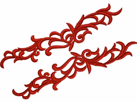 Guipure Motifs - Petunia (430mm x 90mm) - Flamenco Red