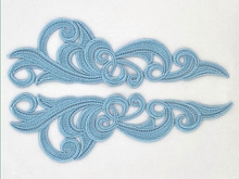 Hero Guipure Motifs  (24x7cm) - Pale Blue