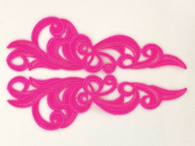 Hero Guipure Motifs  (24x7cm) - Neon Cerise