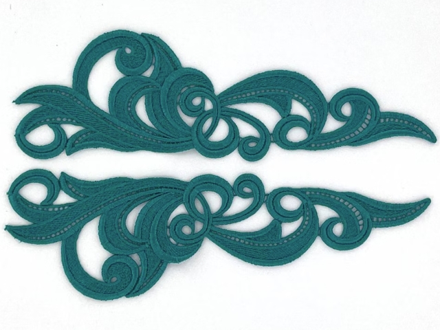 Hero Guipure Motifs  (24x7cm) - Jade(Peacock)