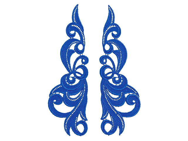 Hero Guipure Motifs  (24x7cm) - Cobalt.