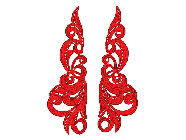 Hero Guipure Motifs  (24x7cm) - Flamenco Red