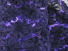 3D Open Flower & Sequin on Emb. 2 way give Net - Grape