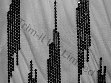 Icicle Sequin on 2 Way Give Net - Black/Metallic Black