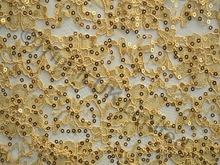 Corded Metallic/Sequin Non Stretch Lace - Metallic Gold