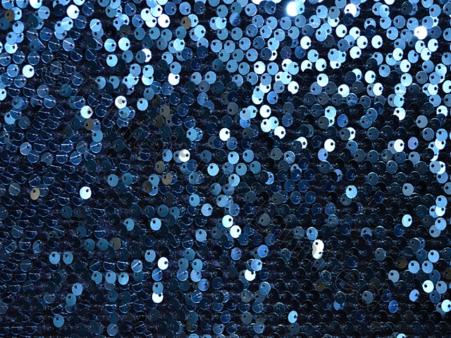 6mm Sequin on 2 Way Stretch Velvet - Navy