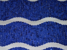 Large Wave Sequin on 2 Way Give Net - Black/Royal Blue