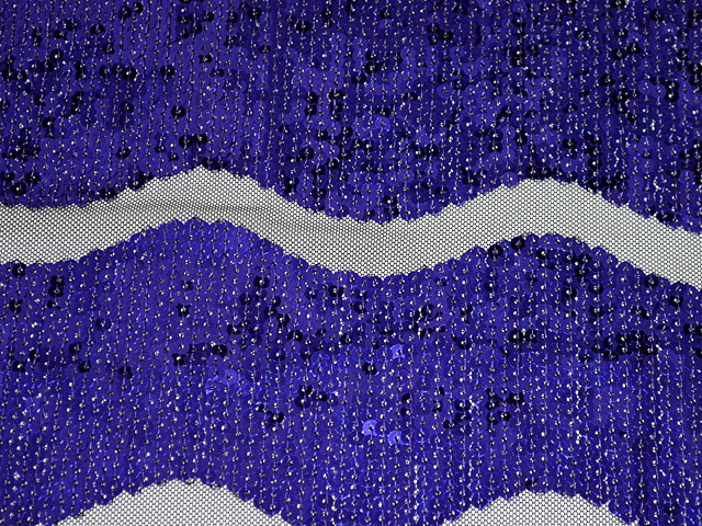 Large Wave Sequin on 2 Way Give Net - Black/Purple Rain