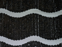 Large Wave Sequin on 2 Way Give Net - Black/Metallic Black