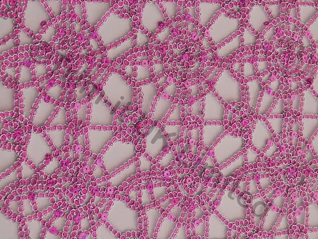 Sequin Crochet  Non Stretch Lace  was 12 now - Electric Pink