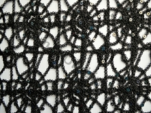 Sequin Crochet  Non Stretch Lace  was 12 now - Black/Black Hologram