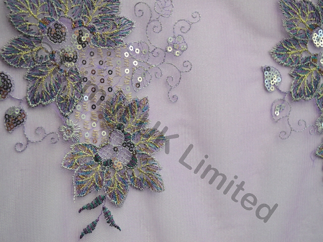 Bloom - Non Stretch Emb. & Sequin Lace - Violet