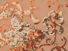 Forget Me Not - Non Stretch Sequin Net - Metallic Orange/Metallic Gold