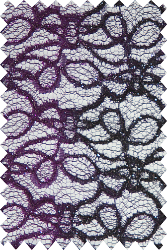 Tie Dye Metallic One Way Give Lace - Grape