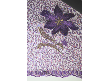 Emb. Flower(10cm) Non Stretch Sequin - Violet