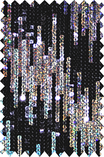 Raindrop Non Stretch Sequin - Black/Silver Hologram