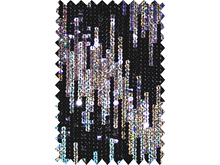 Raindrop Non Stretch Sequin - Black/Silver Hologram