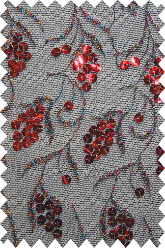 Sequin One Way Give Net SALE - Black/Red