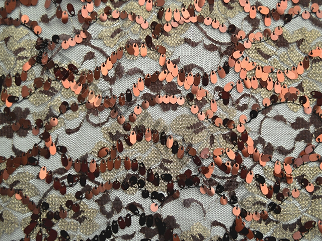 Metallic Sequin Lace - Gold/Brown