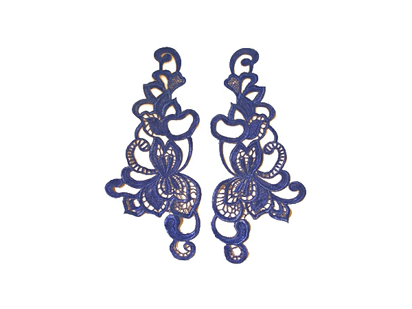 Guipure Motifs - Alicia (315mm x 115mm) - Royal Blue