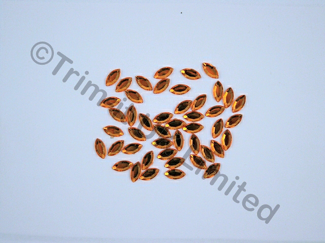 Navette 10x5mm Acrylic stones - Tangerine