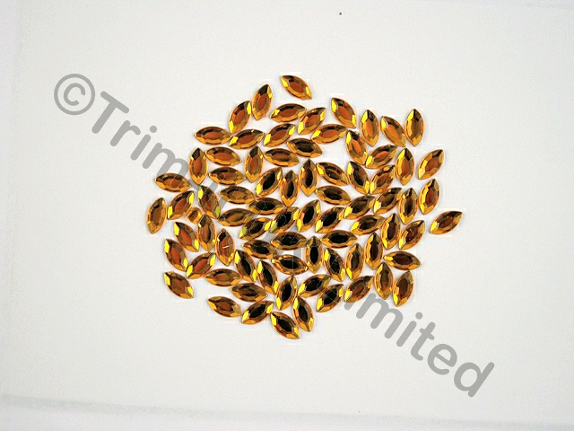 Navette 10x5mm Acrylic stones - Amber