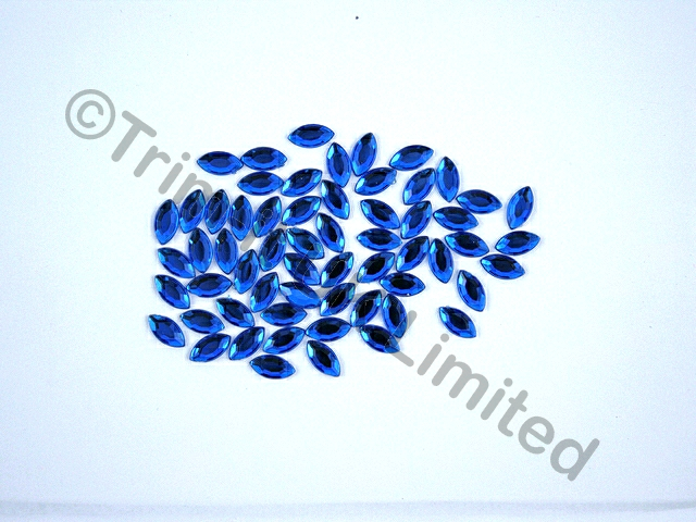 Navette 10x5mm Acrylic stones - Sapphire.