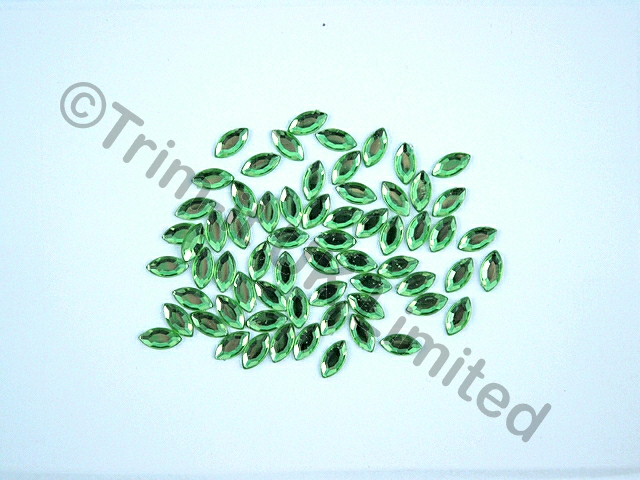 Navette 10x5mm Acrylic stones - Peridot