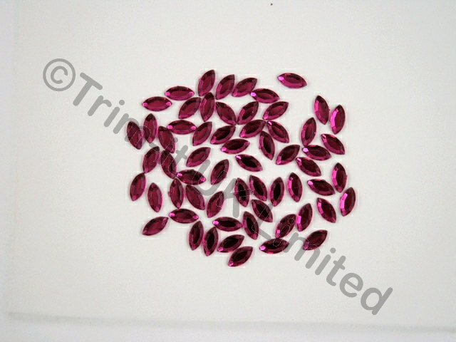 Navette 10x5mm Acrylic stones - Fuchsia.