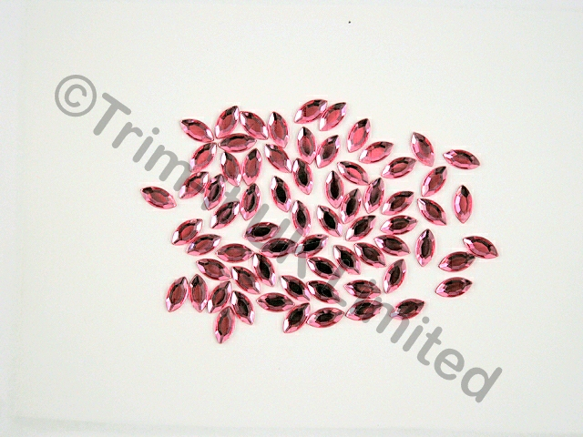 Navette 10x5mm Acrylic stones - Rose