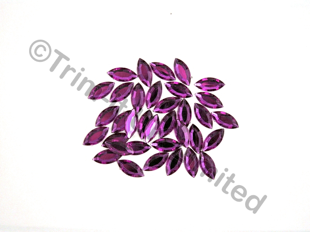  Navette 15x7mm Acrylic stone - Purple Rain