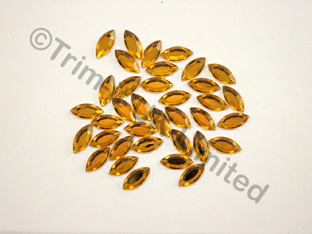  Navette 15x7mm Acrylic stone - Amber