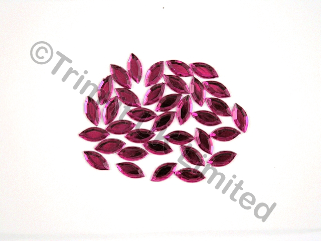  Navette 15x7mm Acrylic stone - Fuchsia.