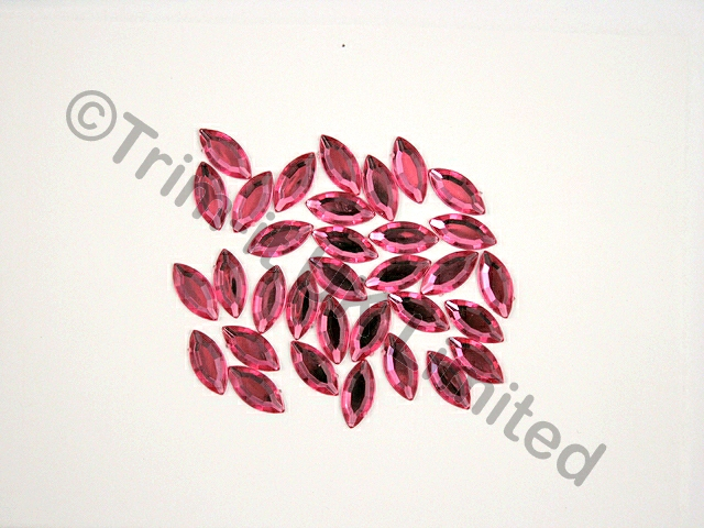  Navette 15x7mm Acrylic stone - Rose