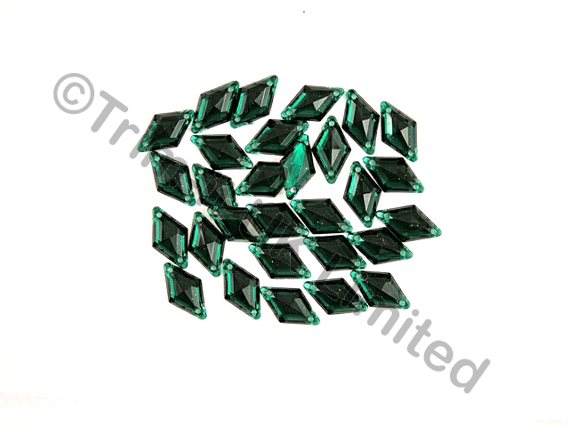 Diamond 18x11mm Acrylic Stones - Emerald