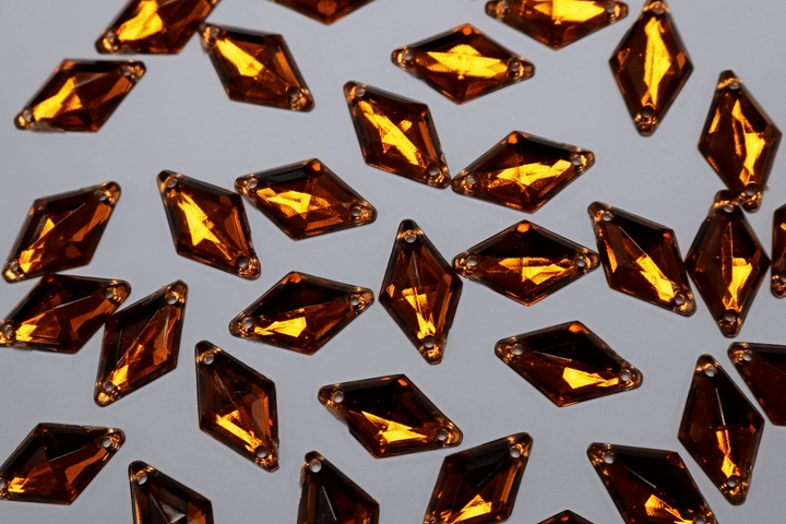 Diamond 18x11mm Acrylic Stones - Smoked Topaz