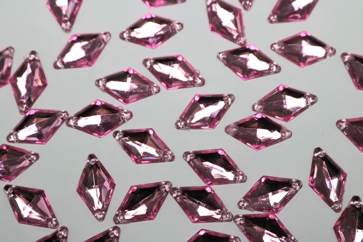 Diamond 18x11mm Acrylic Stones - Light Rose